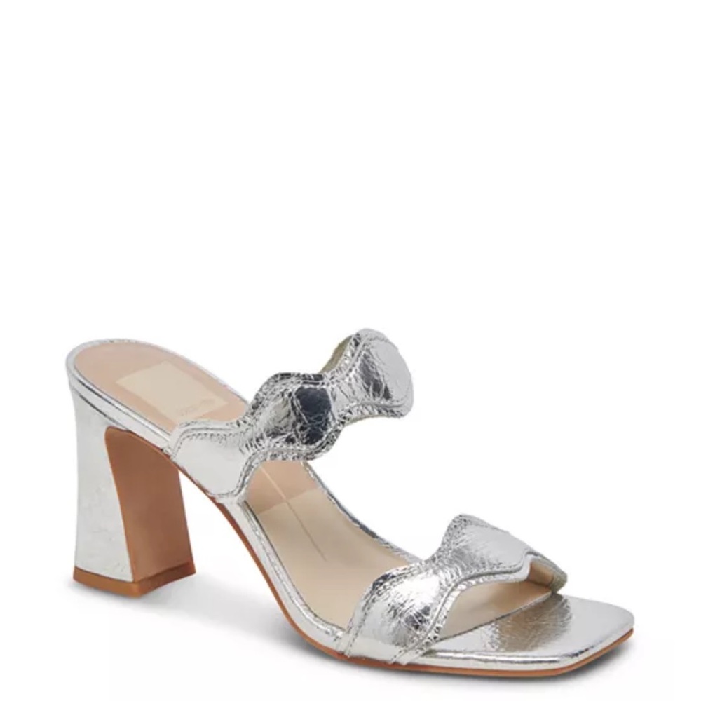 Dolce Vita Metallic Silver Heeled Sandals